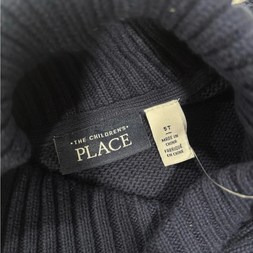 Children’s Place Dino Sweater | Navy Fair Isle | Size 5T | NWT
